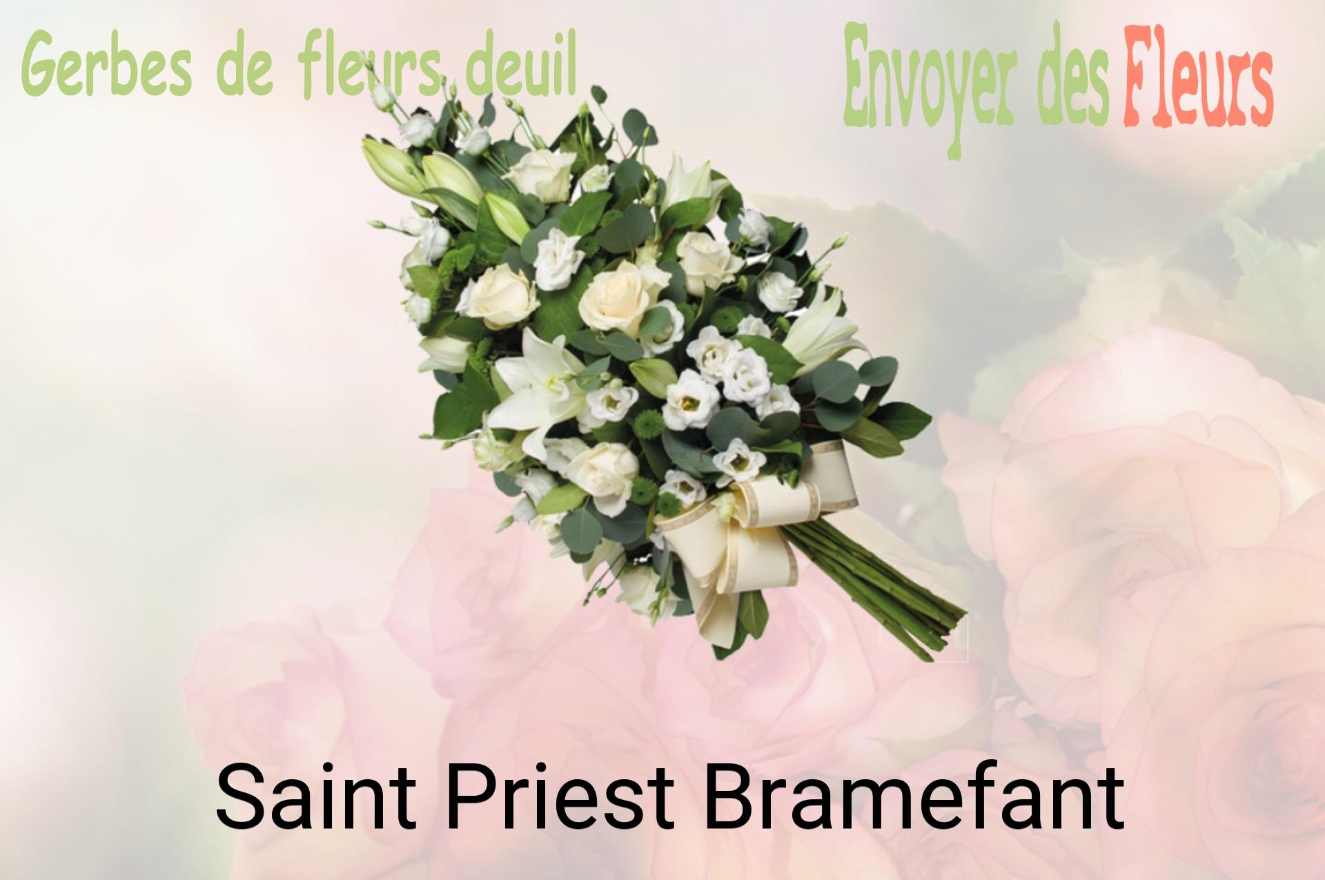 Gerbe de fleurs de deuil livrée à Saint-Priest-Bramefant